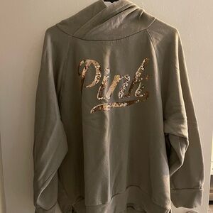 Pink VS  Sequin Logo Hoodie